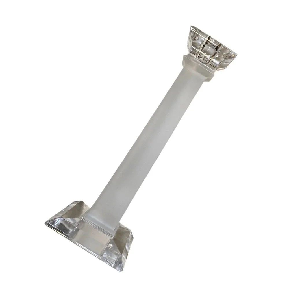 Mikasa Platinum Frosted Glass Candlestick Holder Modern Crystal Candle‎ Holder